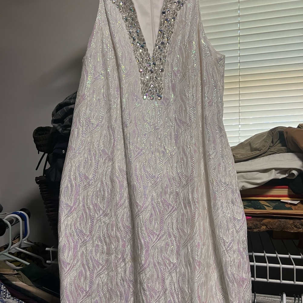 Lilly Pulitzer White and Silver Dress